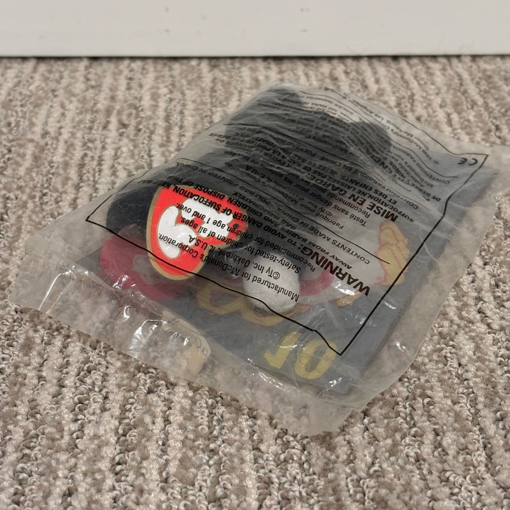 Ty teenie beanie babies 1993 Zip the cat, new in package w/ tag, McDonald’s toy